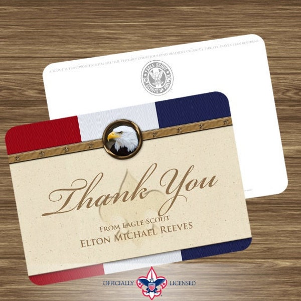 Thank You Cards, Eagle Scout, Customized, Court of Honor, BSA0412