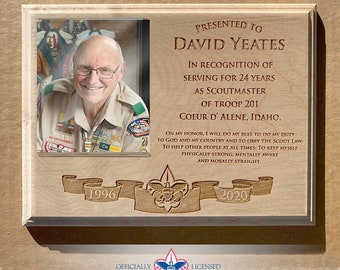 Scoutmaster commemorative plaque, Scoutmaster plaque, Scout leader plaque, BSA1421