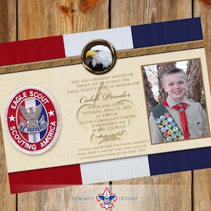 Integrity Eagle Scout court of honor invitations, double sided invitation, Court of Honor invitation, Scouting America invitation, BSA0401