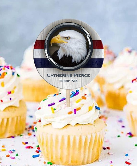 ScoutsHonor cupcake toppers, Eagle Scout Court of Honor, custom cupcake toppers, BSA0714B