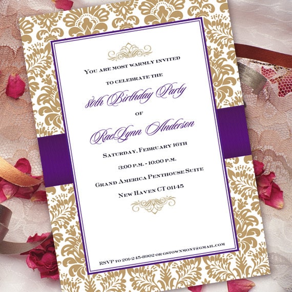 birthday party invitations, 80th birthday party invitations, retirement celebration, gold birthday party invitations, IN179