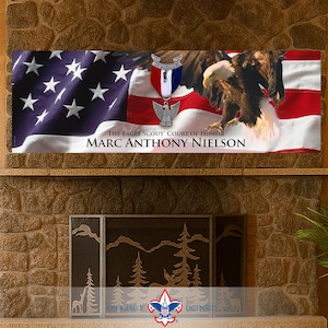 Citizenship Eagle Scout banner, Eagle Scout Court of Honor banner, Scouting America, custom banner, 12"x38" banner, BSA0818