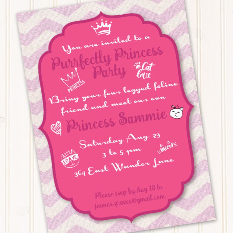 new baby new kitten announcement kitten party four legged friends kitten announcement IN709 purrfect princess party