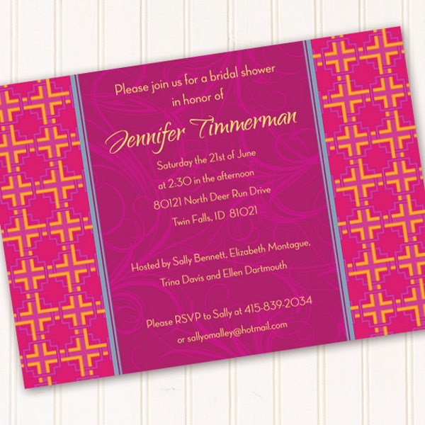 Fuchsia Invitations Etsy