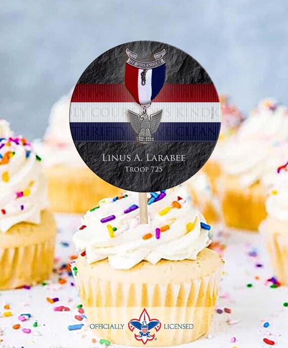 Perseverance Eagle Scout cupcake toppers, Court of Honor, custom cupcake toppers, BSA0514A