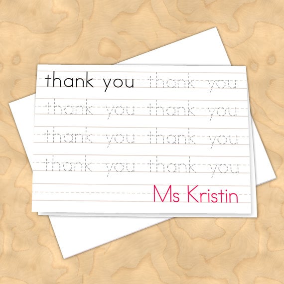 personalized notecards, thank you cards, teacher thank you cards, graduation thank you cards, 4x6 notecards, teacher appreciation, NC126
