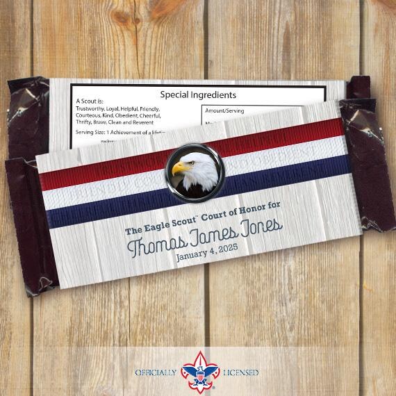 Eagle Scout candy bar wrappers, Eagle Scout Court of Honor, Hersheys chocolate bar wrappers, Court of Honor, BSA0704