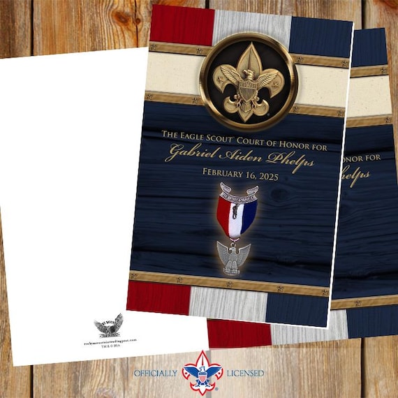 Program cover, Eagle Scout court of honor program cover, Scouting America program, Court of Honor, BSA, BSA0903
