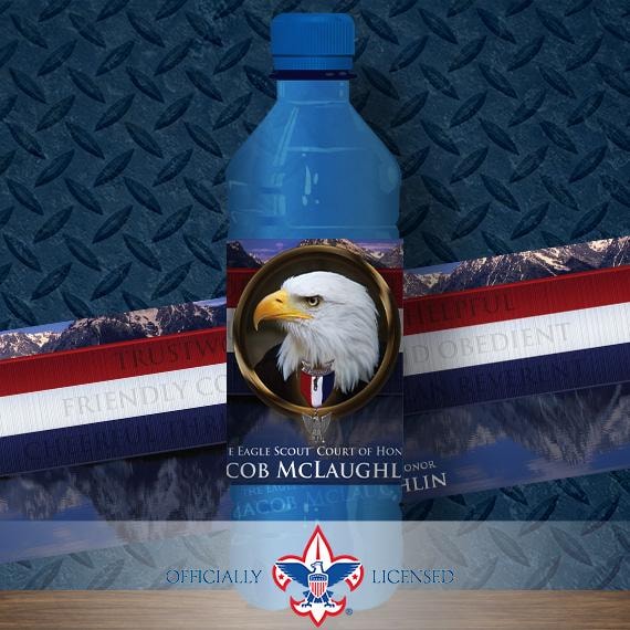 Water Bottle Wrapper, Eagle Court of Honor, Customized, BSA, BSA0606