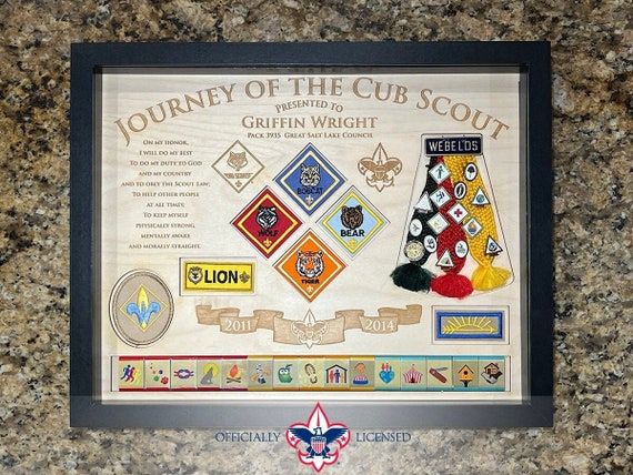 Honor the Achievement - Journey of the Cub Scout Plaque, 11x14 wood plaque, Customized, Arrow of Light, Cub Scouts, BSA1413