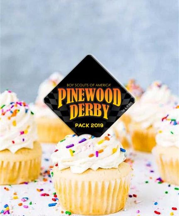 Pinewood Derby cupcake toppers, Pack Meeting cupcake toppers, custom cupcake toppers, BSA4114