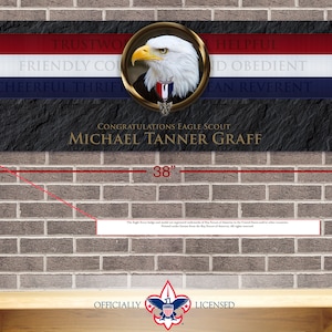 Eagle Scout banner, Eagle Scout Court of Honor banner, BSA, custom banner, 12"x38" banner, BSA0318