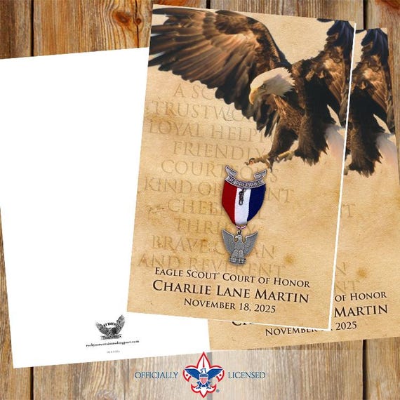 Program cover, Eagle Scout court of honor program cover, Scouting America program, Court of Honor, BSA, BSA0203