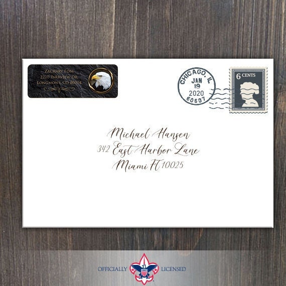 Return Address Labels, Eagle Scout, Customized, Eagle Scout Court of Honor, BSA0308