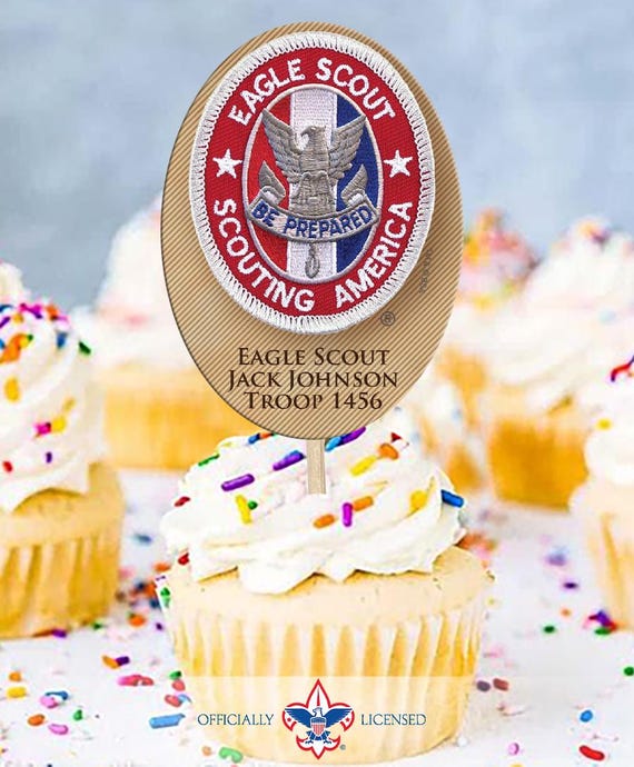 Eagle Patch cupcake toppers, custom cupcake toppers, BSA4126 AKA BSA3914