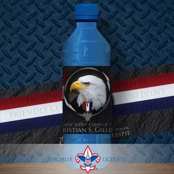 Water Bottle Wrapper, Eagle Court of Honor, Customized, BSA, BSA0506