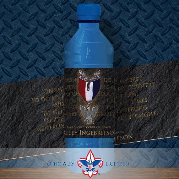 Water Bottle Wrapper, Eagle Court of Honor, Customized, BSA, BSA0106