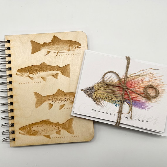 Intruder notecard set and fly fishing journal, fly fishing bundle, thank you cards, fly fishing thank you cards, PT0912