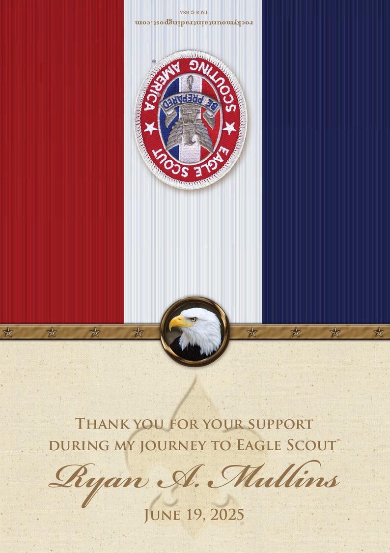 Integrity Thank You Cards, Eagle Scout, Customized, Court of Honor, BSA0402A image 2