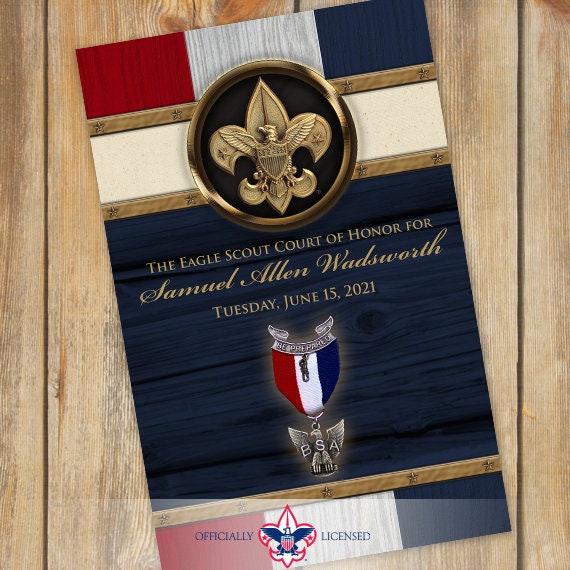 Program cover eagle scout court of honor program cover Boy | Etsy
