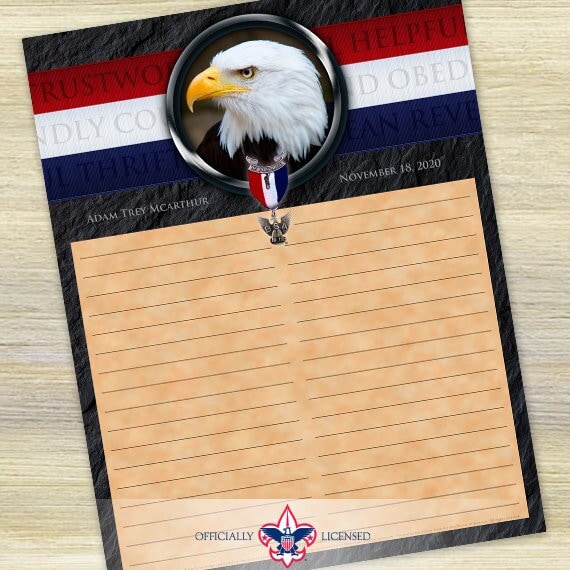 Sign-In Sheet, Eagle Scout Court of Honor, Customized, Court of Honor, BSA, BSA0505