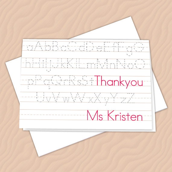 personalized notecards, thank you cards, teacher thank you cards, graduation thank you cards, 4x6 notecards, teacher appreciation, NC125