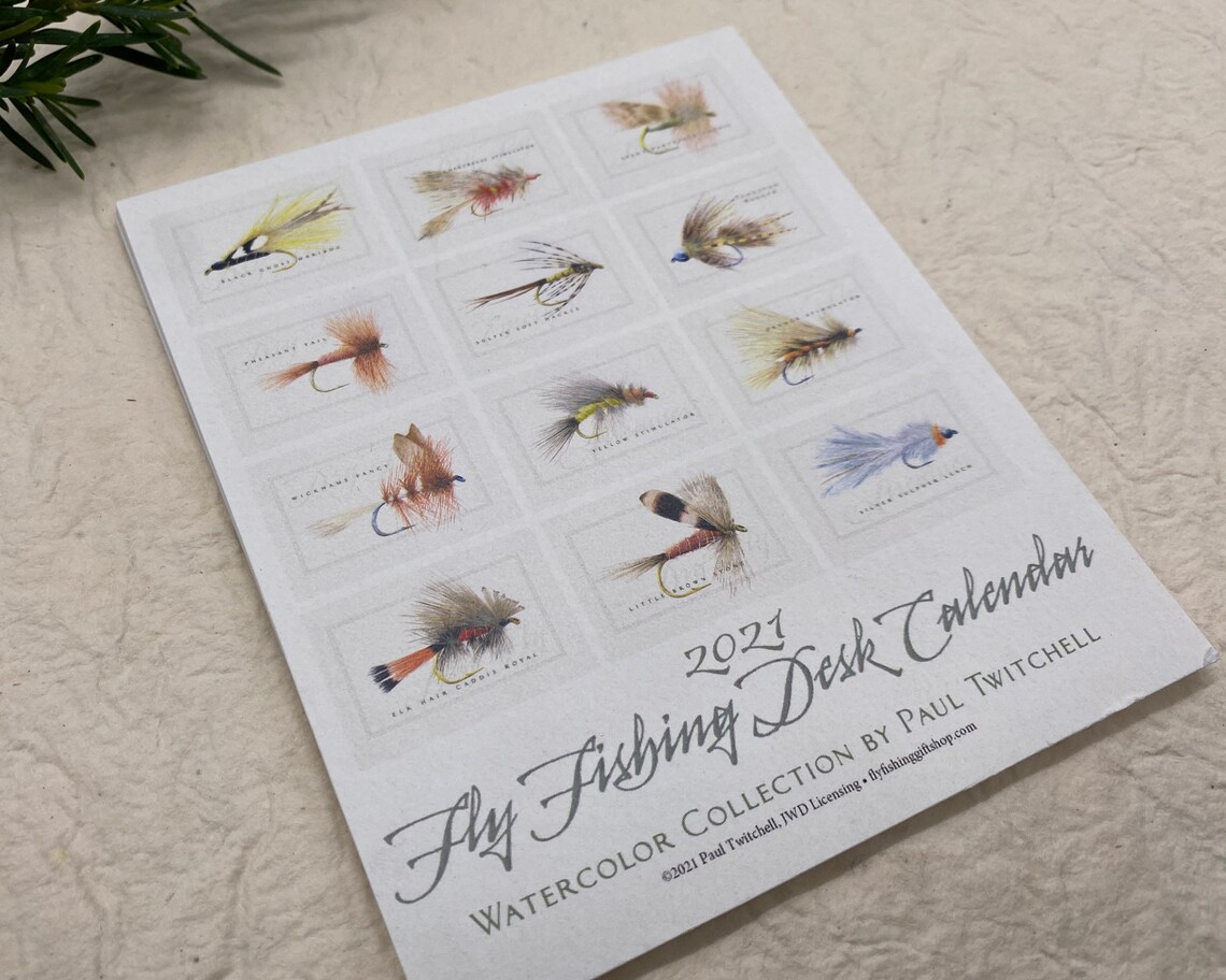 2021 desk calendar fly fishing desk calendar dry fly Etsy
