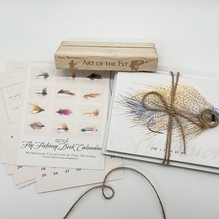 2024 Fly Fishing Desk Calendar and Minnow Notecard Set 