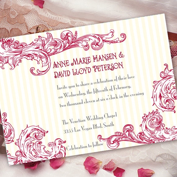 bachelorette party invitations, brial shower invitations, hot pink bridal shower invitations, wedding package,