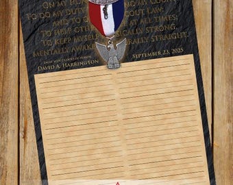 GraniteOath Sign-In Sheet, Eagle Scout Court of Honor, Customized, Court of Honor, BSA0105