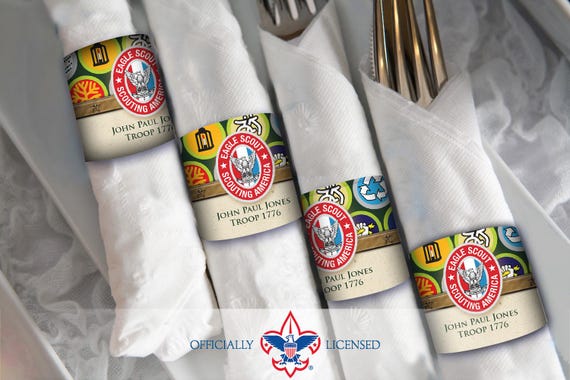 MeritsofScouting Napkin Ring, Customized, Eagle Scout Court of Honor, BSA1315