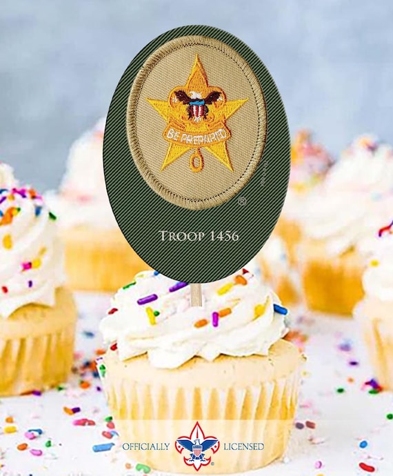 Scout Star Rank cupcake toppers, custom cupcake toppers, BSA3514