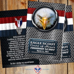 Program cover, Eagle Scout court of honor program cover, Scouting America program, Court of Honor, BSA, BSA1003