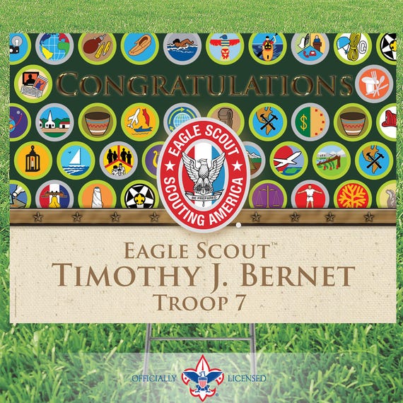 Scout Yard Sign, BSA Yard Sign, Eagle Scout, Merit Badge, customized, BSA1323