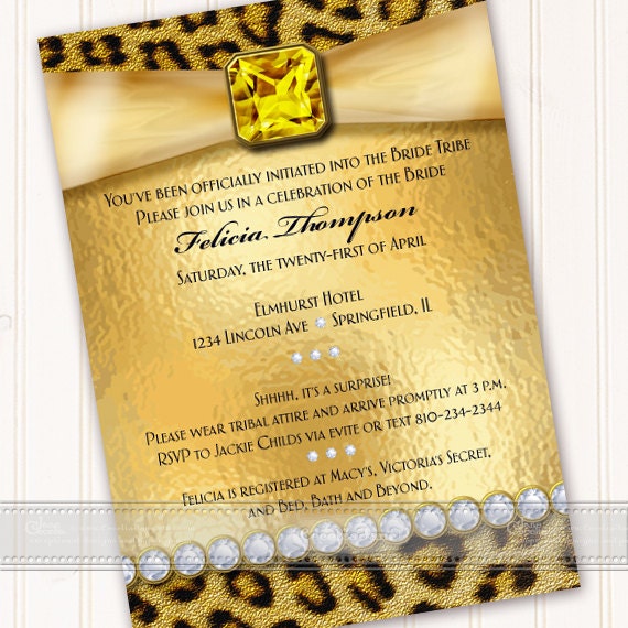 bachelorette party invitations, bride tribe, cheetah bachelorette party, bridal shower invitation, cheetah bridal shower invitation, IN533