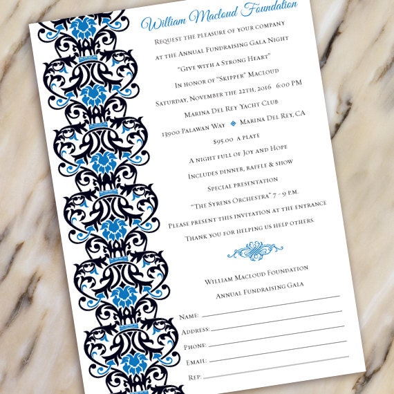 wedding invitations fundraising gala invitation black tie event