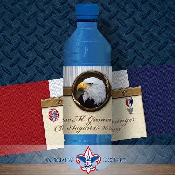 Water Bottle Wrapper, Eagle Court of Honor, Customized, BSA, BSA0406