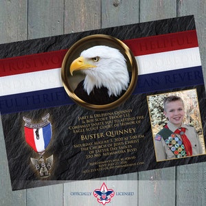 Eagle Scout Court of Honor invitation, double sided invitation, BSA invitation, BSA0301 image 2