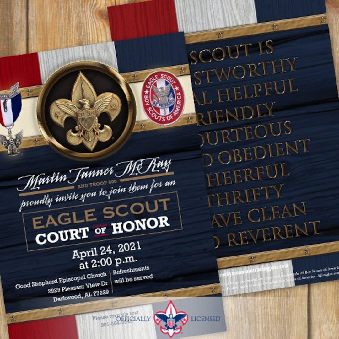 Eagle Scout Court of Honor Invitations Double Sided Invitations Court Eagle Scout Court of Honor Invitations Double Sided Invitations Court