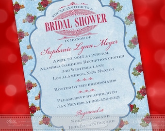 bridal shower invitations, bridal shower package, vintage bridal shower invitations, inexpensive bridal shower invitations, IN412