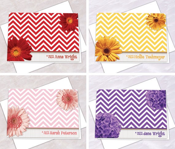 personalized notecards, thank you cards, chevron thank you cards, graduation thank you cards, bridal shower thank you cards, NC154set