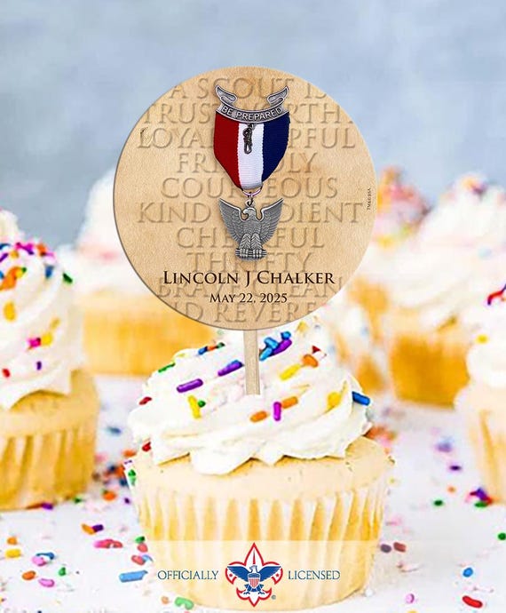 Leadership Eagle cupcake toppers, Court of Honor, custom cupcake toppers, BSA0214A