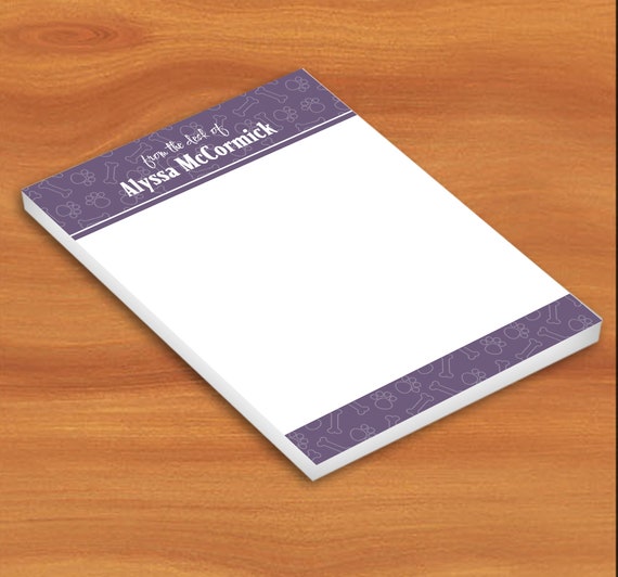 personalized notepad, puppy notepad, customized puppy notepad, bones notepad, puppy toys notepad, puppy gift, BLP1207