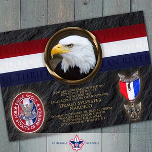 Eagle Scout Court of Honor invitation, double sided invitation, BSA invitation, BSA0301 image 3