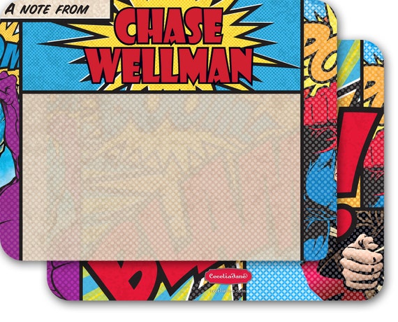 personalized notecards, notecard set, thank you cards, super hero stationery, superhero notecards, teacher appreciation, hero gift, NS173