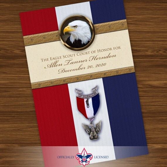 program cover, eagle scout court of honor program cover, Boy Scouts of America program, Court of Honor, BSA, BSA0403