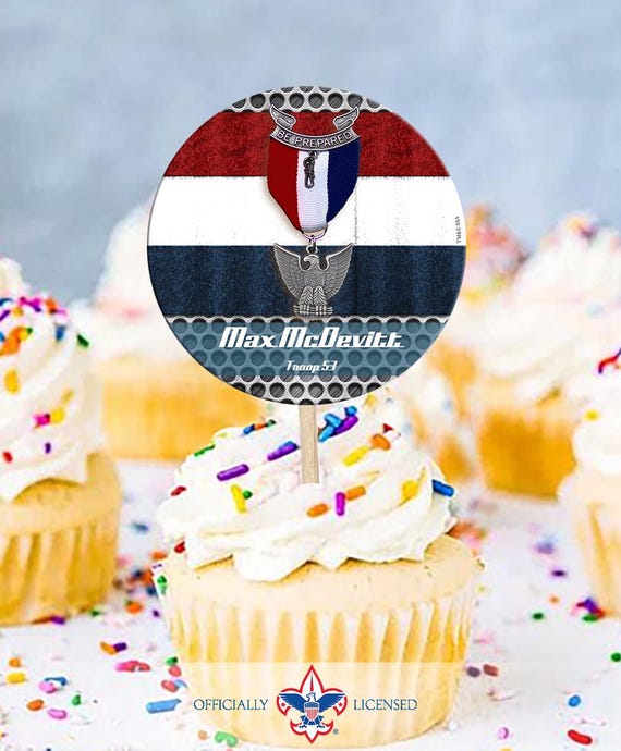 Gratitude Eagle Oath cupcake toppers, Court of Honor, custom cupcake toppers, BSA1014