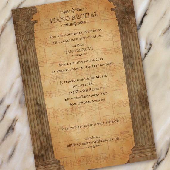 piano recital program, graduation recital, piano recital, dance recital, graduation announcement, Bachelor of Fine Arts Graduation, IN325