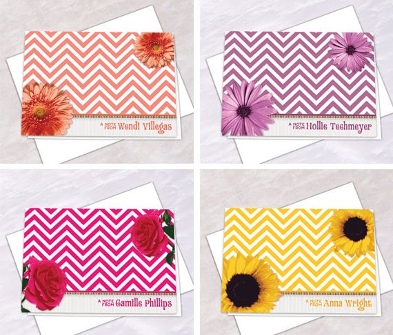 personalized notecards, thank you cards, chevron thank you cards, graduation thank you cards, bridal shower thank you cards, NC151set