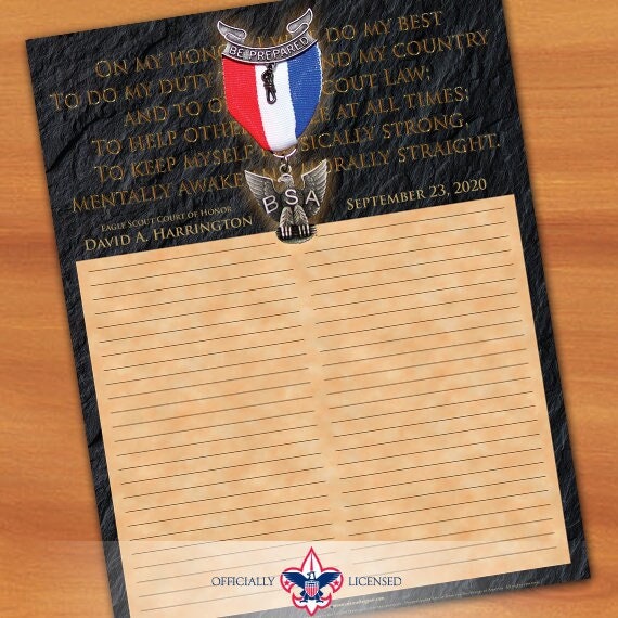 Sign-In Sheet, Eagle Scout Court of Honor, Customized, Court of Honor, BSA, BSA0105